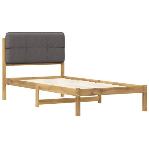  Krevetni okvir s tapiciranim uzglavljem - Bijelo prana i svijetlosiva 75 x 190 cm Slike