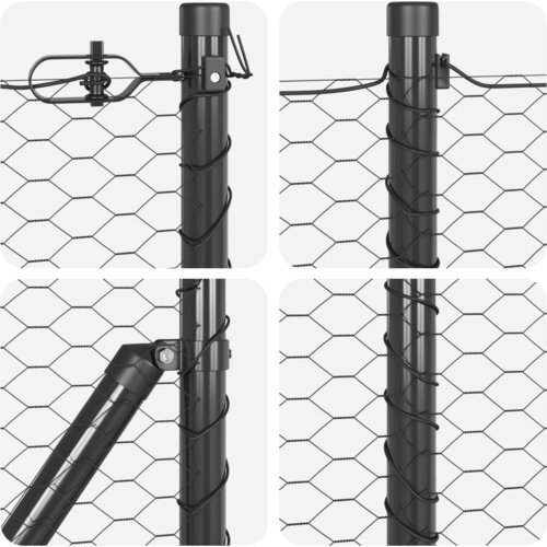 vidaXL Šesterokotna ograja Siva 0.8x25 m Jeklo Cene