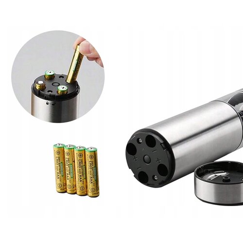  Brezžični nastavljiv LED električni mlinček za poper in sol inox Slike