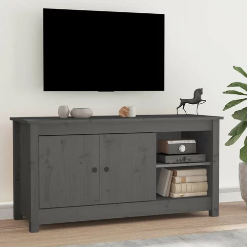 TV ormarić sivi 103 x 36 5 x 52 cm od masivne borovine