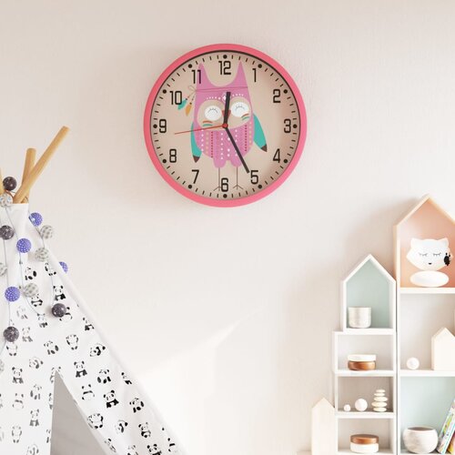  Zidni sat ružičasti &amp;Oslash; 25,5 cm od polistirena i stakla Slike