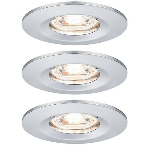 PAULMANN Set ugradbenih LED svjetiljki Nova Mini (12 W, Krom, 3 Kom., Topla bijela) Slike