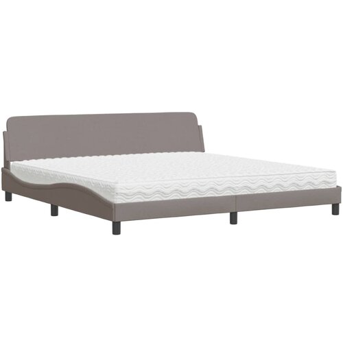 vidaXL Postelja z vzmetnico taupe 200x200 cm blago, (21216493) Cene
