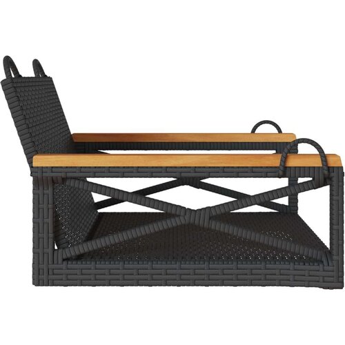 VidaXL Klupa za ljuljanje crna 63 x 62 x 40 cm od poliratana Slike