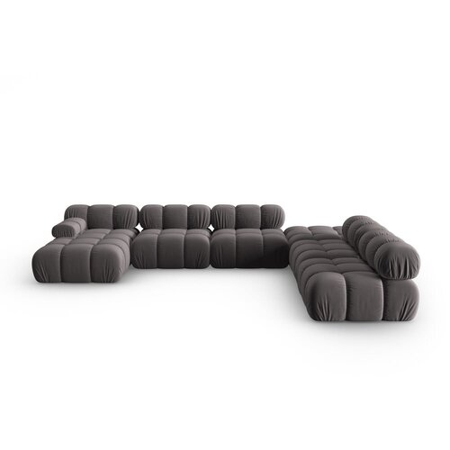 Micadoni Home temno siva žametna sedežna garnitura 379 cm bellis &amp;ndash; Slike