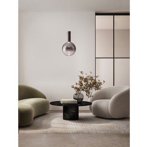 Nova Luce Siva steklena LED zatemnitvena viseča svetilka &amp;oslash; 25 cm Nostos &amp;ndash; Slike