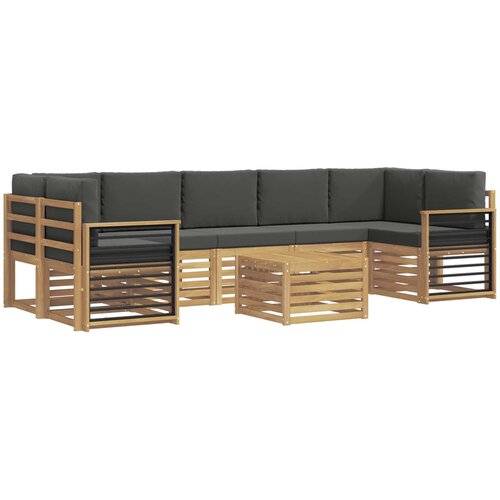  Setovi sofa Čvrsto drvo akacije Antracit 59 x 59 x 37 cm Slike