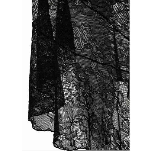 Trendyol Black Asymmetrical Midi Lined Knitted Lace Skirt Slike