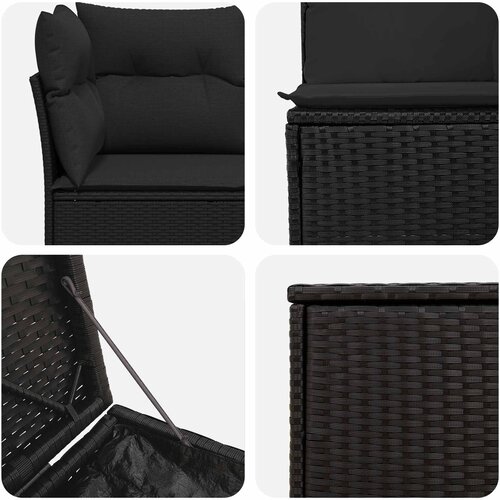  Set sofe 7 kom. Crna 234 x 234 x 85 cm Poli Rattan i čelik Slike