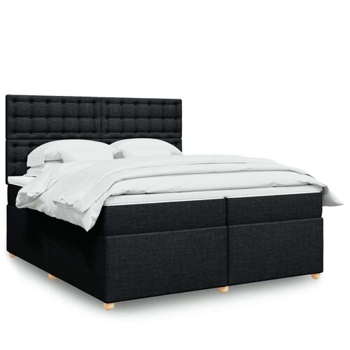 vidaXL Krevet s oprugama i madracem crni 200x200 cm od tkanine Cijene