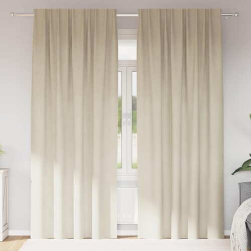  Zavjese za zamračivanje 2 pcs Krema 140 x 260 cm Baršun Cene