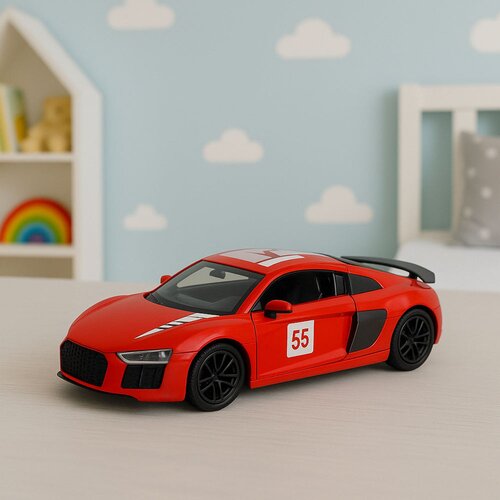 SPORTS Car Metal Pull Back Lights Sounds Red 1:43 Slike