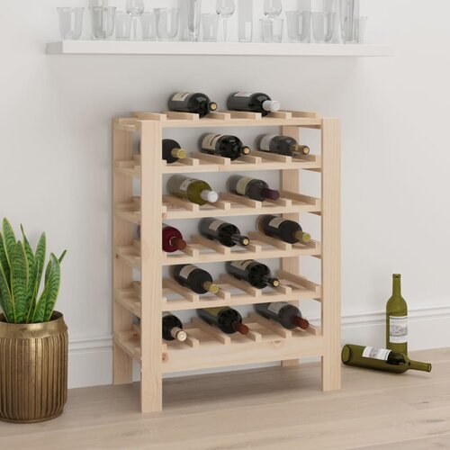 VidaXL Stojalo za vino 61,5x30x82 cm trdna borovina Slike