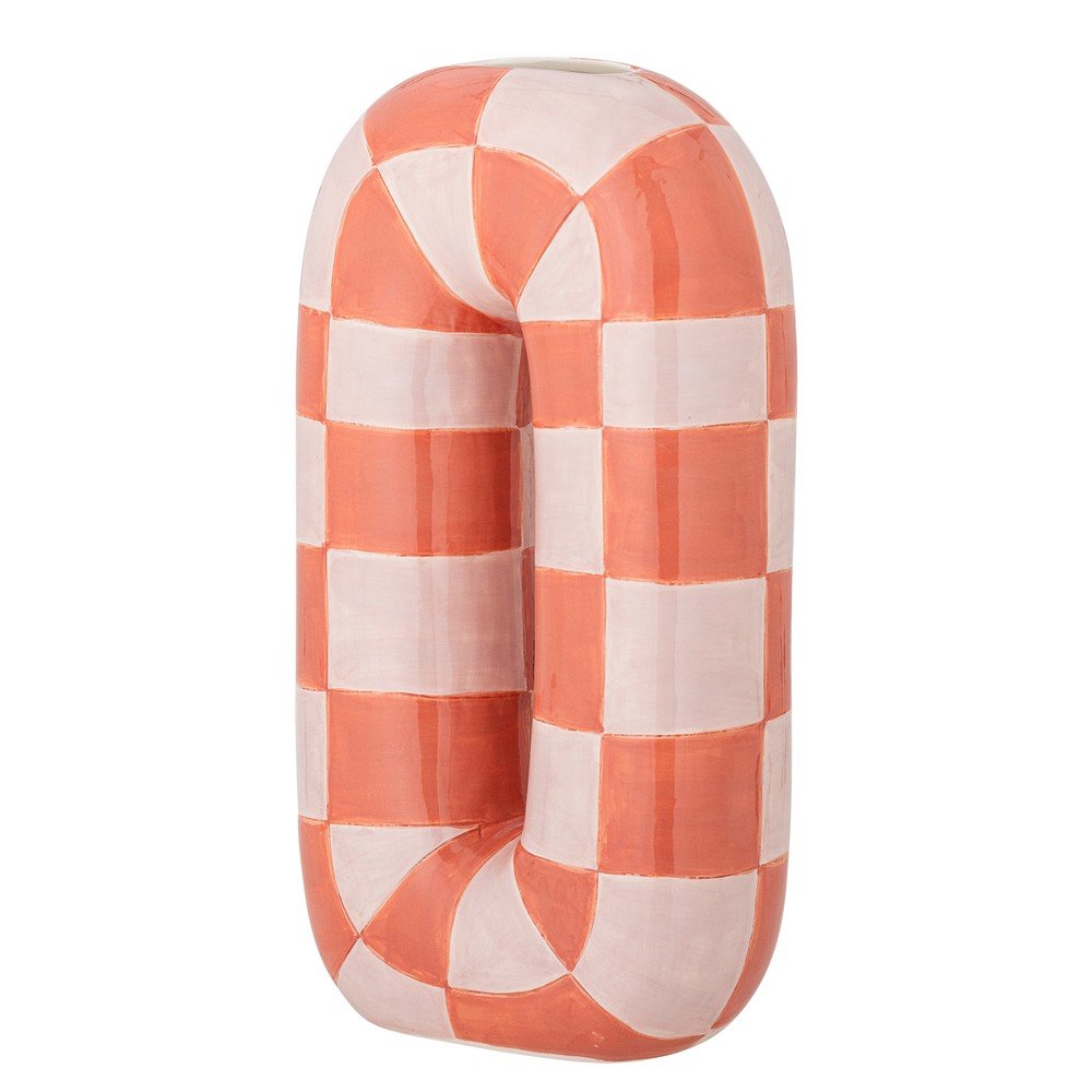 Bloomingville Rožnato-oranžna/kremno bela keramična ročno poslikana vaza (vi&amp;scaron;ina 32 cm) Mae &amp;ndash; Slike