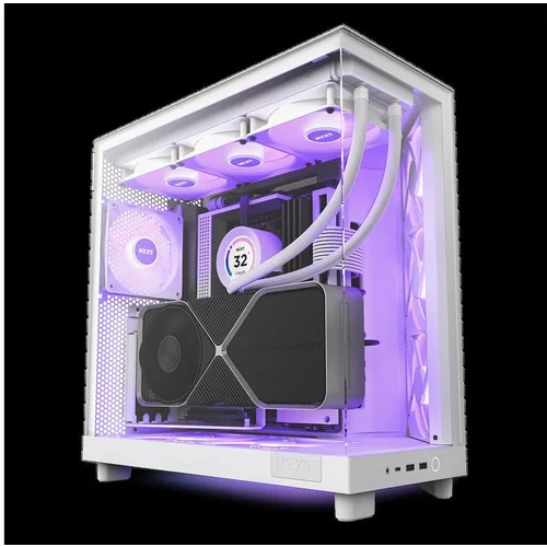 LC-Power NZXT CASE H6 FLOW WHITE RGB mini-ITX, Micro-ATX, ATX, Mid-tower, 3x RGB fan