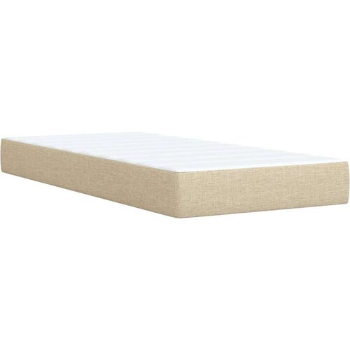 VidaXL Okvir kreveta s oprugama i madrac krem 80x200 cm od tkanine Slike