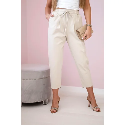 Kesi Włoski Punto trousers tied at the waist beige