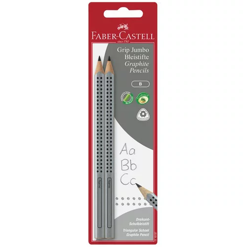 Faber-castell grafitni svinčnik Grip Jumbo, 2 kosa, siv
