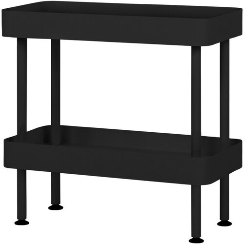 Noo.ma Črn kovinski regal na kole&amp;scaron;čkih 60x62x30 cm Nolle &amp;ndash; Slike