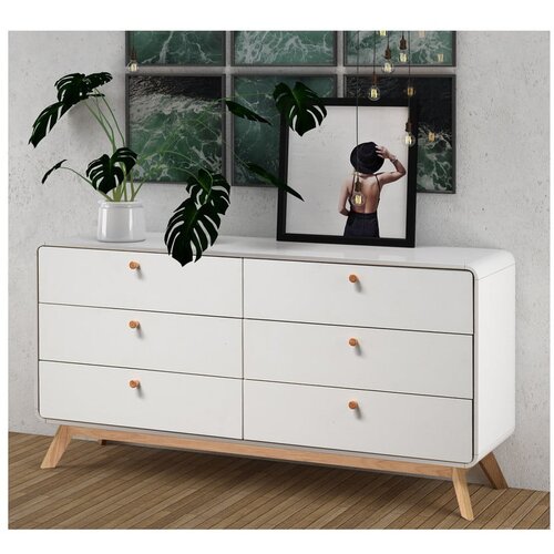 St&amp;oslash;raa Bijela niska komoda 150x74 cm Caitlin &amp;ndash; Slike
