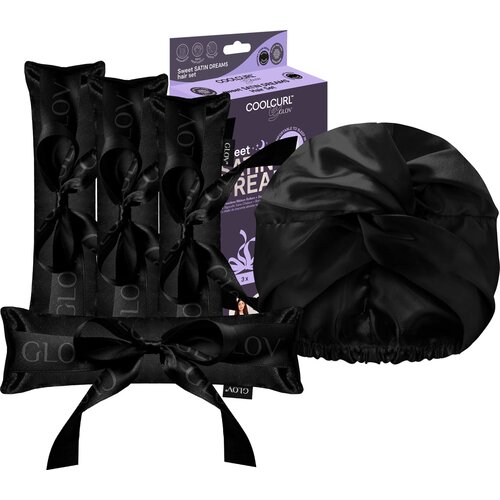  COOLCURL Sweet Dreams Satin Set - Black Slike