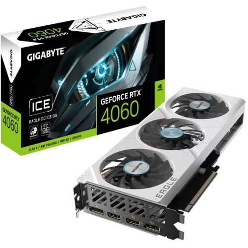  GeForce RTX 4060 EAGLE OC ICE 8G/grafična kartica/GeForce RTX 4060/8 GB GV-N4060EAGLEOC ICE-8GD