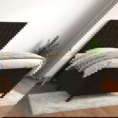 Box spring krevet s madracem crni 80 x 200 cm bar&amp;scaron;unasti Slike