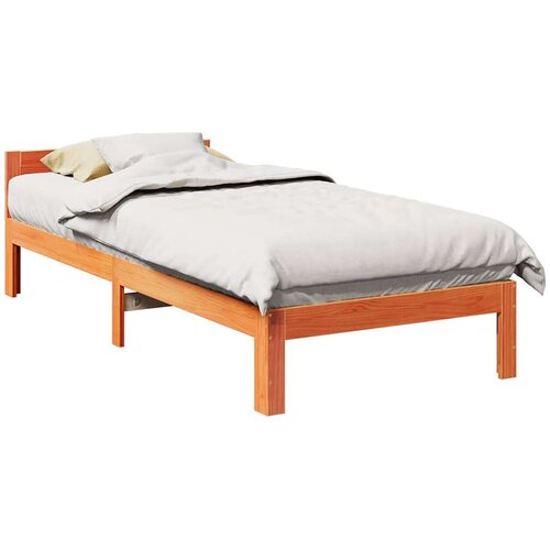  Posteljni okvir brez vzmetnice rjava 80x200 cm trdna borovina Cene