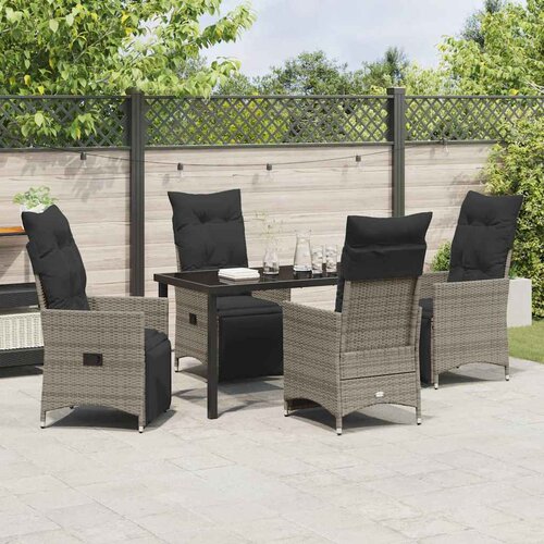  Vrtni set za objed 5 kom. Siva poliratan Slike