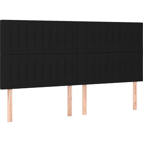 Maison Chic Posteljno vzglavje - Vzglavna omarica 4 kosa črn 90x5x78/88 cm blago, (22077171) Cene