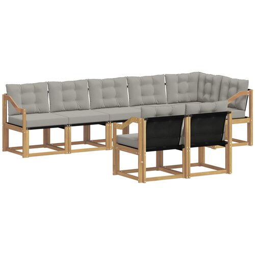 vidaXL Zunanja garnitura za sedenje 8 pcs Bela in svetlo siva, (5000281814) Cene