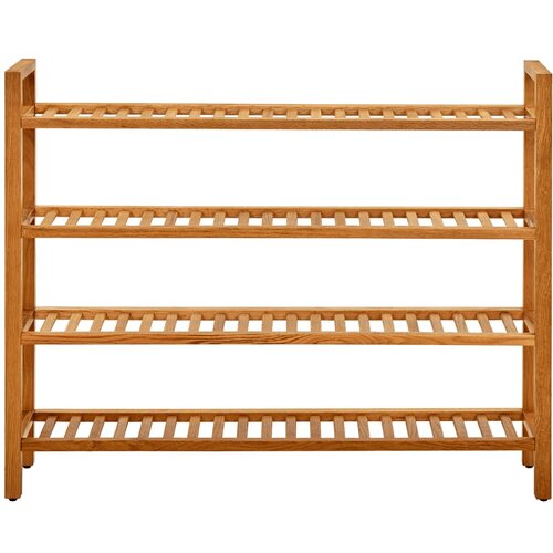 Maison Chic Stojalo za čevlje - Stojalo za obutev s 4 policami 100x27x80 cm trdna hrastovina, (21776656) Slike