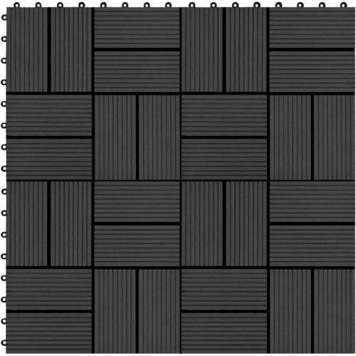vidaXL pločice za trijem 11 kom WPC 30 x 30 cm 1 m² crne Cijene