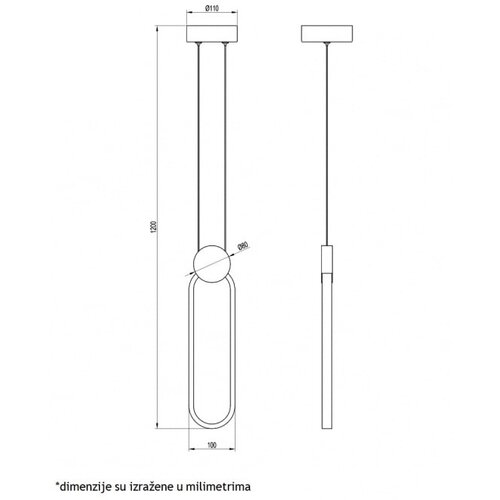 Vesta 469 visilica 15W 3000K bruseno zlato Cene