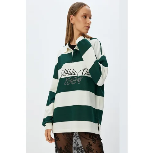 Koton Green Striped Youth Sweatshirt