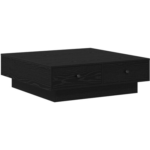 VidaXL Stolić za kavu Crni hrast Konstruirano drvo 90 x 90 x 28 cm Slike