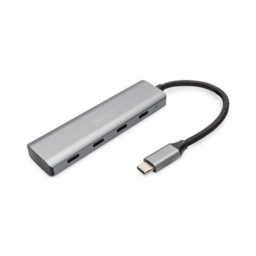 Digitus USB-C 4 Port HUB dunkelgrau 4x Slike