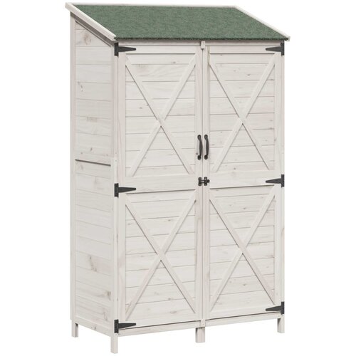 vidaXL Vrtna Šupa Bijela 106 x 56 x 176 5 cm Čvrsto drvo jele - Bijela 106 5 x 56 x 176 cm Cene