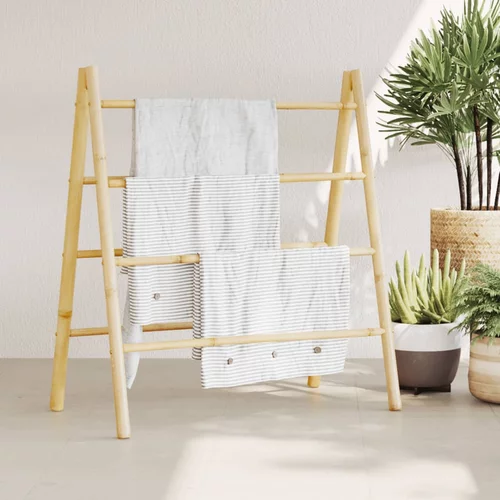 vidaXL Dvojna lestev za brisače s 4 prečkami 90x50x100 cm bambus