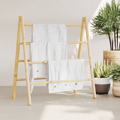 VidaXL Dvostruke ljestve za ručnike s 4 prečke 90x50x100 cm od bambusa Slike