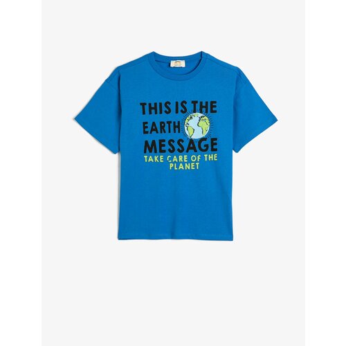 Koton T-Shirt Slogan Themed Printed Short Sleeve Crew Neck Cotton Slike