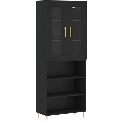 vidaXL Visoka komoda črna 69,5x34x180 cm inženirski les, (20805243) Cene