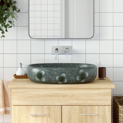 Nadgradni umivaonik plavi ovalni 59 x 40 x 14 cm keramički Slike