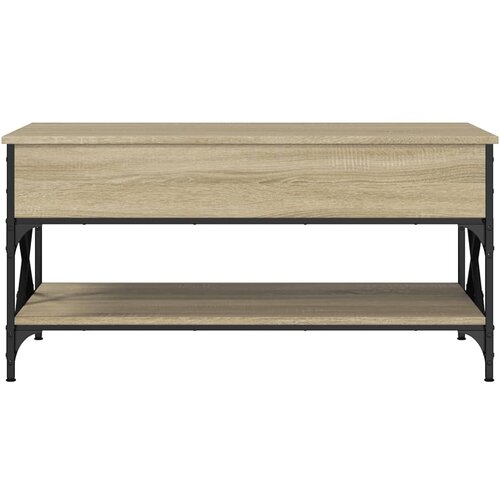  Stolić za kavu boja hrasta sonome 100x50x50 cm od drva i metala Slike