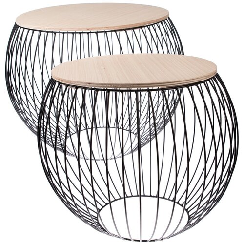 Dakls Okrogle stranske mizice v kompletu 2 kos &amp;oslash; 41 cm - Dakls Slike