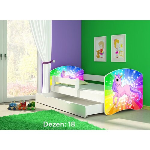 ACMA dečiji krevet II 180x80 f + du&amp;scaron;ek 6 cm WHITE18 Slike