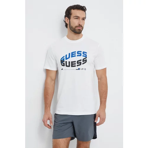 Guess Bombažna kratka majica moški, bež barva