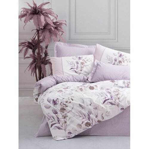  Nadia - Lilac LilacWhite Ranforce Single XXL Quilt Cover Set (DE) Cene