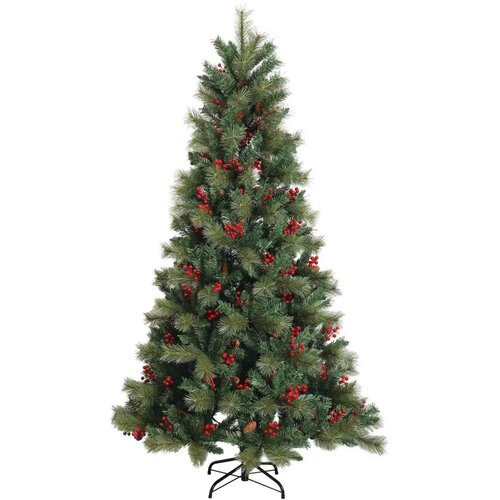  Umjetno božićno drvce s nogom 240 cm PVC i metal Zelena - 240 cm bez LED svjetala Slike