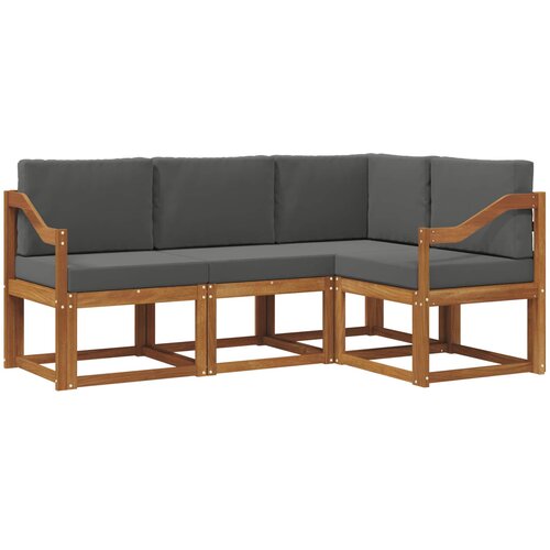  Set vanjskih sofa 4 kom. Prirodna i antracit Smeđa 185,5 x 126,5 x 73 cm Slike